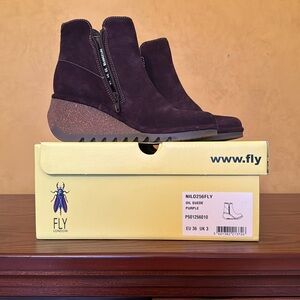 Fly London, Oil Suede Ankle boots, purple, size EU 36 (UK 3)